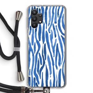 CaseCompany Blauwe nerven: Samsung Galaxy A32 5G Transparant Hoesje met koord