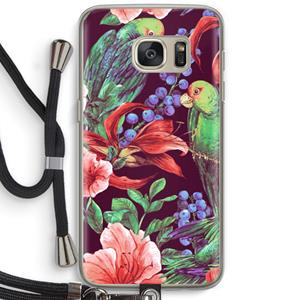 CaseCompany Papegaaien: Samsung Galaxy S7 Transparant Hoesje met koord