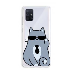 CaseCompany Cool cat: Galaxy A71 Transparant Hoesje