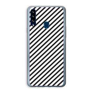 CaseCompany Strepen zwart-wit: Samsung Galaxy A20s Transparant Hoesje