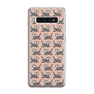 CaseCompany Zwarte poes: Samsung Galaxy S10 4G Transparant Hoesje