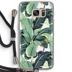 CaseCompany Bananenbladeren: Samsung Galaxy S7 Transparant Hoesje met koord