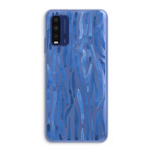 CaseCompany Blauwe nerven: Xiaomi Redmi 9T Transparant Hoesje