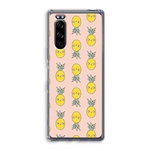 CaseCompany Ananas: Sony Xperia 5 Transparant Hoesje