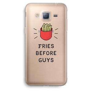 CaseCompany Fries before guys: Samsung Galaxy J3 (2016) Transparant Hoesje