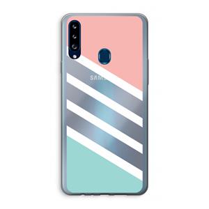 CaseCompany Strepen pastel: Samsung Galaxy A20s Transparant Hoesje