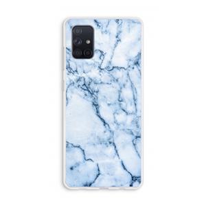 CaseCompany Blauw marmer: Galaxy A71 Transparant Hoesje