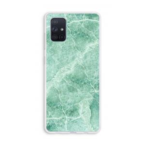 CaseCompany Groen marmer: Galaxy A71 Transparant Hoesje