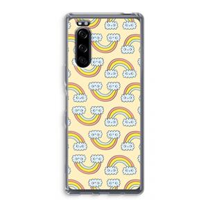 CaseCompany Regenboog: Sony Xperia 5 Transparant Hoesje
