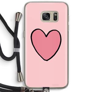 CaseCompany Hartje: Samsung Galaxy S7 Transparant Hoesje met koord