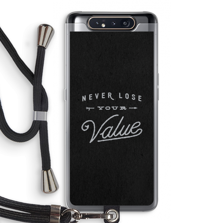 CaseCompany Never lose your value: Samsung Galaxy A80 Transparant Hoesje met koord