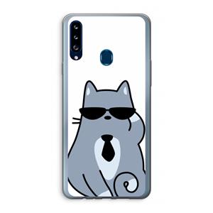 CaseCompany Cool cat: Samsung Galaxy A20s Transparant Hoesje