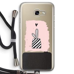 CaseCompany Zwart-wit cactus: Samsung Galaxy A5 (2017) Transparant Hoesje met koord