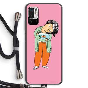 CaseCompany Visknuffel: Xiaomi Redmi Note 10 5G Transparant Hoesje met koord