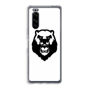 CaseCompany Angry Bear (white): Sony Xperia 5 Transparant Hoesje