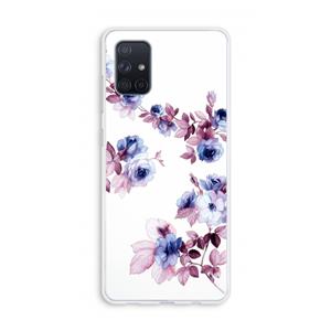 CaseCompany Waterverf bloemen: Galaxy A71 Transparant Hoesje