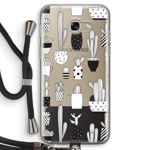 CaseCompany Cactusmotief: Samsung Galaxy A5 (2017) Transparant Hoesje met koord