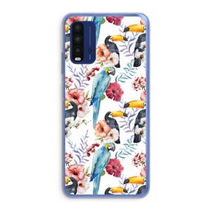 CaseCompany Bloemen tukan: Xiaomi Redmi 9T Transparant Hoesje