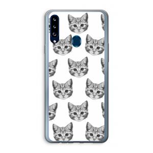 CaseCompany Kitten: Samsung Galaxy A20s Transparant Hoesje