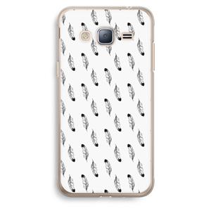 CaseCompany Pluimen: Samsung Galaxy J3 (2016) Transparant Hoesje