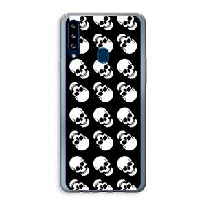CaseCompany Musketon Skulls: Samsung Galaxy A20s Transparant Hoesje