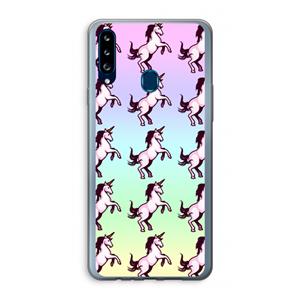 CaseCompany Musketon Unicorn: Samsung Galaxy A20s Transparant Hoesje