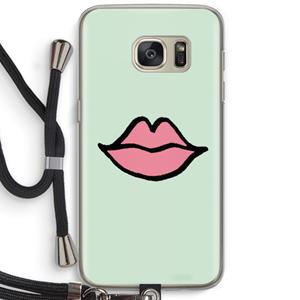 CaseCompany Kusje: Samsung Galaxy S7 Transparant Hoesje met koord