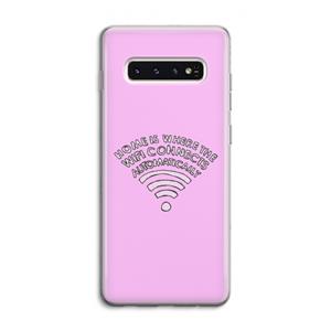 CaseCompany Home Is Where The Wifi Is: Samsung Galaxy S10 4G Transparant Hoesje