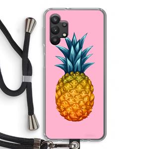 CaseCompany Grote ananas: Samsung Galaxy A32 5G Transparant Hoesje met koord