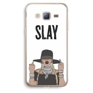 CaseCompany Slay All Day: Samsung Galaxy J3 (2016) Transparant Hoesje