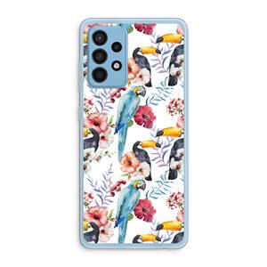 CaseCompany Bloemen tukan: Samsung Galaxy A52 Transparant Hoesje