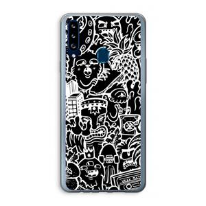 CaseCompany Vexx Black Mixtape: Samsung Galaxy A20s Transparant Hoesje