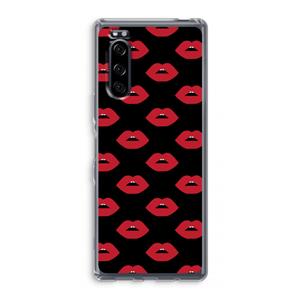 CaseCompany Lips: Sony Xperia 5 Transparant Hoesje