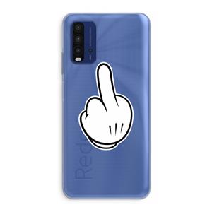 CaseCompany Middle finger black: Xiaomi Redmi 9T Transparant Hoesje