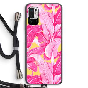 CaseCompany Pink Banana: Xiaomi Redmi Note 10 5G Transparant Hoesje met koord