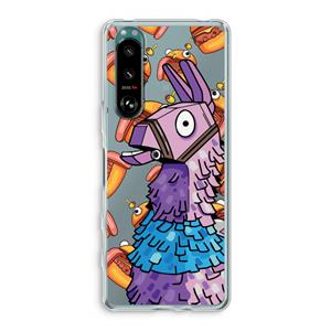 CaseCompany Loot Burger: Sony Xperia 5 III Transparant Hoesje