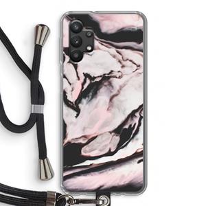 CaseCompany Roze stroom: Samsung Galaxy A32 5G Transparant Hoesje met koord