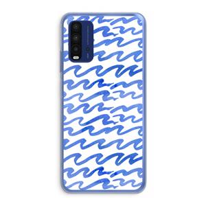 CaseCompany Blauwe golven: Xiaomi Redmi 9T Transparant Hoesje