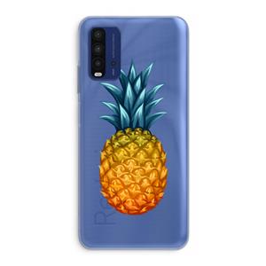 CaseCompany Grote ananas: Xiaomi Redmi 9T Transparant Hoesje