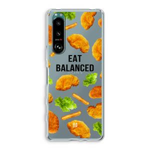CaseCompany Eat Balanced: Sony Xperia 5 III Transparant Hoesje