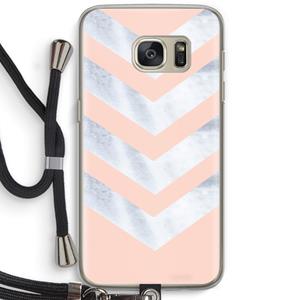 CaseCompany Marmeren pijlen: Samsung Galaxy S7 Transparant Hoesje met koord