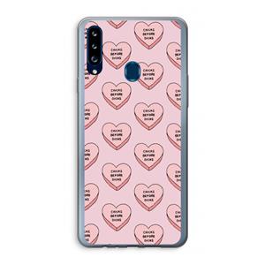 CaseCompany Chicks before dicks: Samsung Galaxy A20s Transparant Hoesje