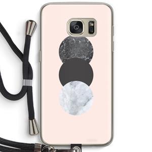 CaseCompany Marmeren cirkels: Samsung Galaxy S7 Transparant Hoesje met koord