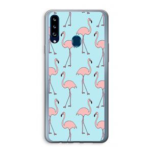 CaseCompany Anything Flamingoes: Samsung Galaxy A20s Transparant Hoesje