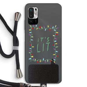CaseCompany It's Lit: Xiaomi Redmi Note 10 5G Transparant Hoesje met koord
