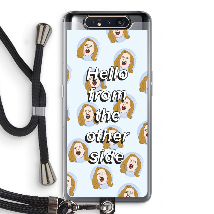 CaseCompany Hello: Samsung Galaxy A80 Transparant Hoesje met koord
