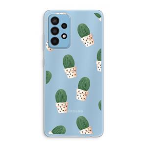 CaseCompany Cactusprint roze: Samsung Galaxy A52 Transparant Hoesje