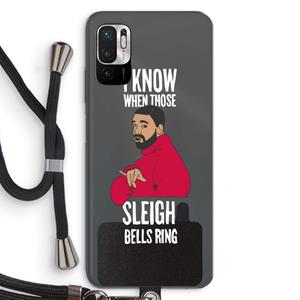 CaseCompany Sleigh Bells Ring: Xiaomi Redmi Note 10 5G Transparant Hoesje met koord