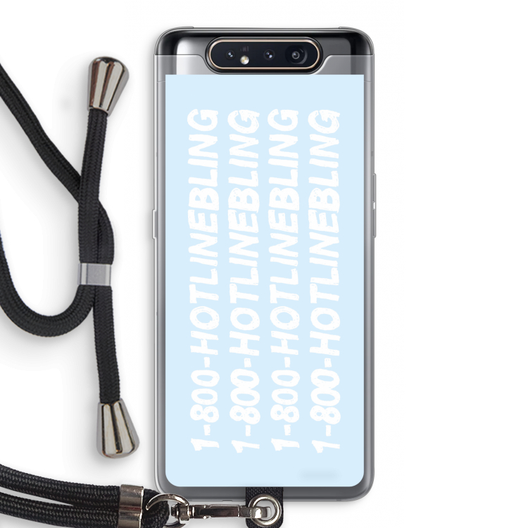 CaseCompany Hotline bling blue: Samsung Galaxy A80 Transparant Hoesje met koord