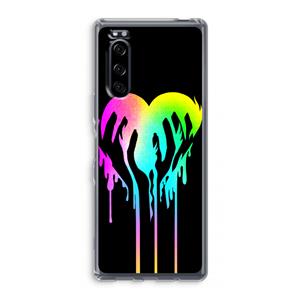 CaseCompany Hold My Heart: Sony Xperia 5 Transparant Hoesje